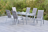 Merxx Gartenmöbelset Amalfi di Lusso Set 7tgl., diamantbraun Aluminium/Textil silber/diamantbraun