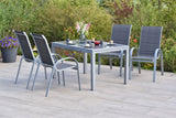 Merxx Gartenmöbelset Amalfi di Lusso Set 5tlg., anthrazit Aluminium/Textil silber/anthrazit