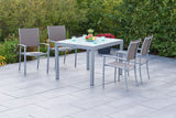 Merxx Gartenmöbelset Milano Set 5tlg. Aluminium/Textil silber/taupe