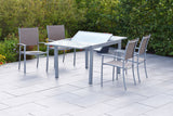 Merxx Gartenmöbelset Milano Set 5tlg. Aluminium/Textil silber/taupe