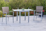 Merxx Gartenmöbelset Savona Set 3tlg. Aluminium/Kunststoffgeflecht silber/naturgrau