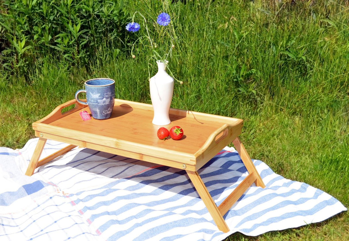 Elbmöbel Tablett Bett Bambus braun