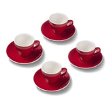 Terra Home 4er Espressotassen-Set, Rot glossy