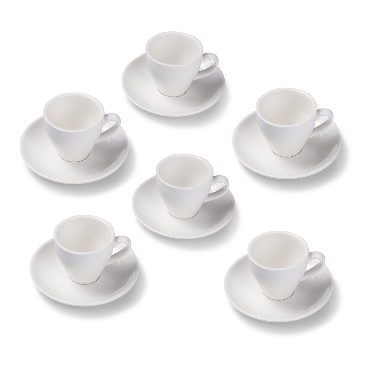 Terra Home 6er Espressotassen-Set, Weiß glossy