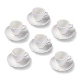 Terra Home 6er Espressotassen-Set, Weiß matt