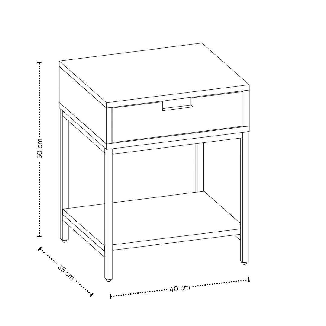 Terra Home Nachttisch Juna, Weiß, 2er Set